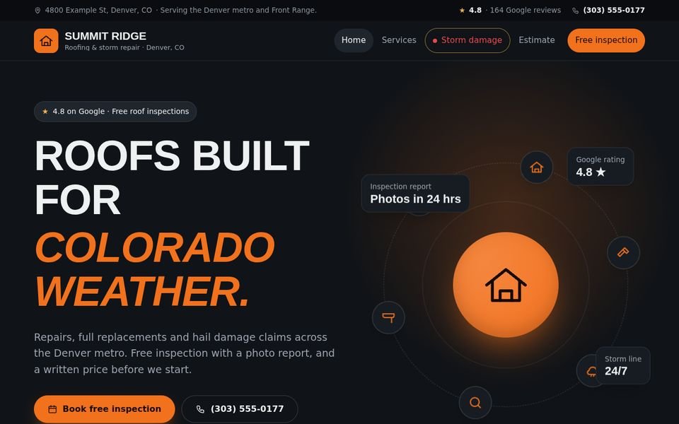 Roofing website